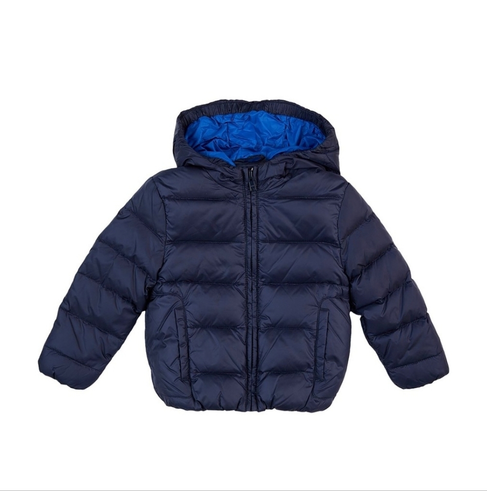Zara Baby Boy Basic Hooded Puffer Coat Blue